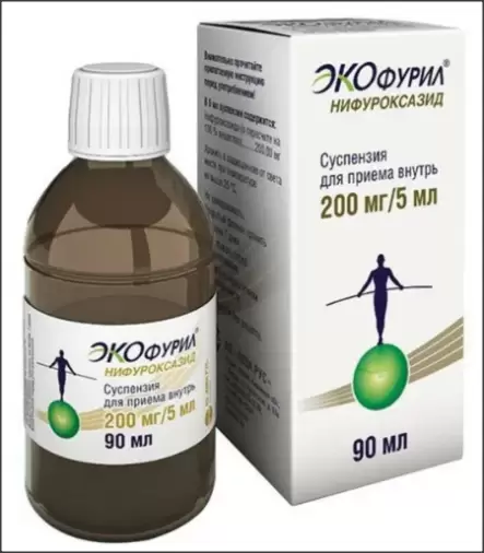 Экофурил Суспензия д/приёма внутрь 200мг/5мл 90мл произодства АВВА РУС ОАО