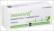 Аналог Амлодипин+лизиноприл: Эквакард