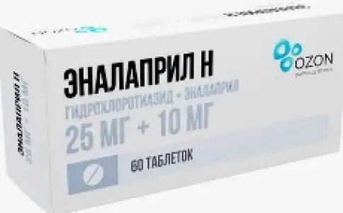 Эналаприл-H Таблетки 25мг+10мг №60 в Электростали