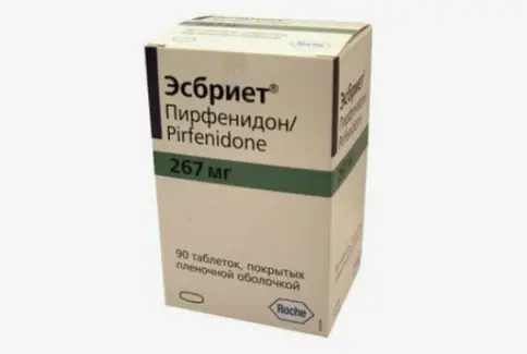 Эсбриет Таблетки п/о 267мг №90 произодства Ф. Хоффманн-ля Рош Лтд.