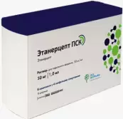 Этанерцепт ПСК Р-р д/п/к введ., шприц 50мг/мл 1мл №4 от ПСК Фарма ООО