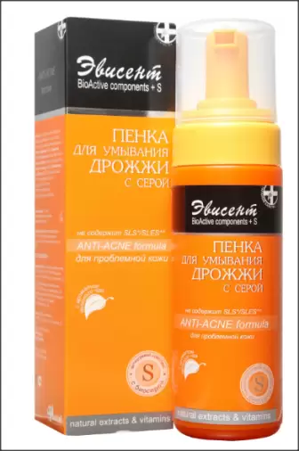Эвисент Дрожжи с серой пенка д/умыв.д/пробл.кожи Флакон 160мл произодства Твинс Тэк ЗАО