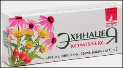 Эхинацея Комплекс (девясил, шиповник, Se, C, E) Драже 260мг №40 произодства Биокор ООО
