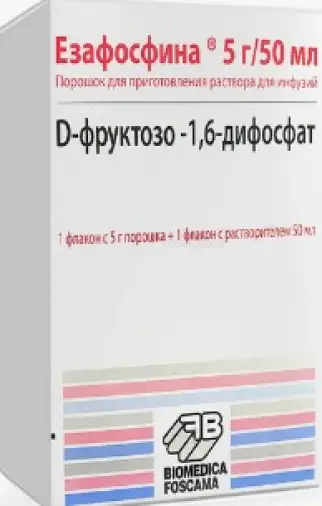 Езафосфина (D-фруктозо-1,6-дифосфат) Порошок 5г 50мл