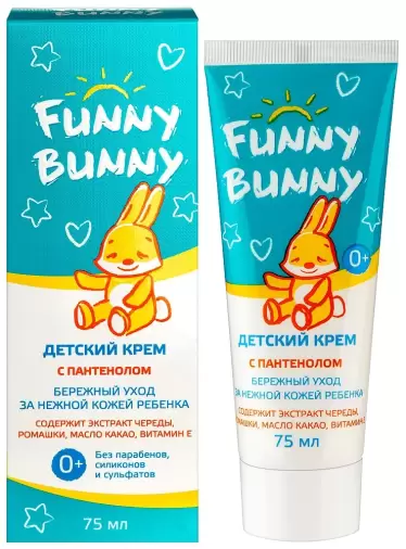 Фанни Банни крем с пантенолом д/детей 0+ Туба 75мл произодства Мирролла ООО