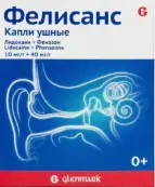Фелисанс Капли в уши 10мг+40мг/г 16г от Гленмарк Фармасьютикалз