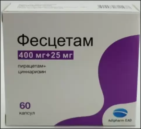 Фесцетам Капсулы 400мг+25мг №60 произодства Адифарм