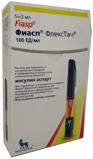 Фиасп Шприц-ручка 100 ЕД/мл 3мл №5