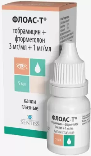 Флоас-Т Капли глазные 3мг+1мг/мл 5мл произодства Сентисс Фарма