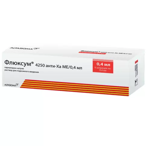 Флюксум Р-р д/п/к введ., шприц 4250 Анти-Ха МЕ/0.4мл №6 в Тамбове