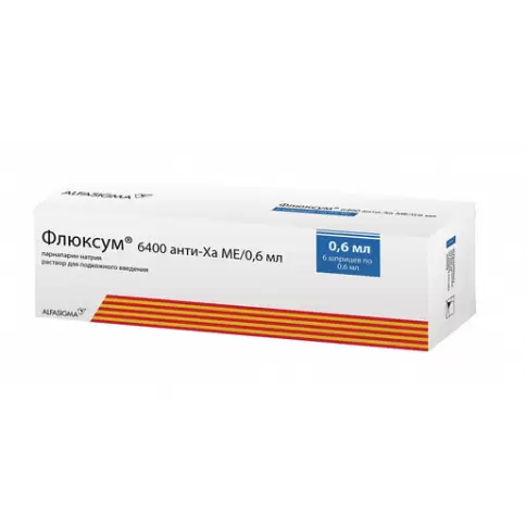 Флюксум Р-р д/п/к введ., шприц 6400 Анти-Ха МЕ/0.6мл №6 в Павловском Посаде