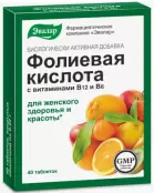 Фолиевая кислота с вит.В6 и В12 Таблетки 220мг (600+6+5мкг) №40 от Эвалар ЗАО