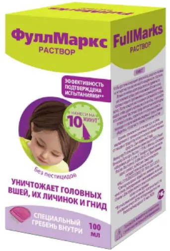 Fullmarks (Фулл Маркс) ср-во педикулицидное Флакон 100мл произодства Дансом Лайн (Dansom lane)