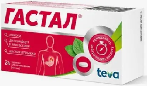 Гастал мята Таблетки д/рассасывания №24 произодства Тева
