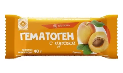 Гематоген Плитка (курага) 40г в Королеве