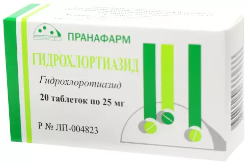 Гидрохлоротиазид Таблетки 25мг №20 произодства Пранафарм ООО