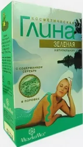 Глина зелёная с серебром Упаковка 100г произодства Вирсавия ООО