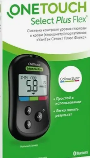Глюкометр УанТач Селект Плюс Флекс (OneTouch Select Plus Flex) Набор (с ручкой, ланцетами и тест-полосками) №1