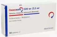 Глюкованс Таблетки п/о 500мг/2.5мг №60 от ЗДОРОВ ру Молодёжная