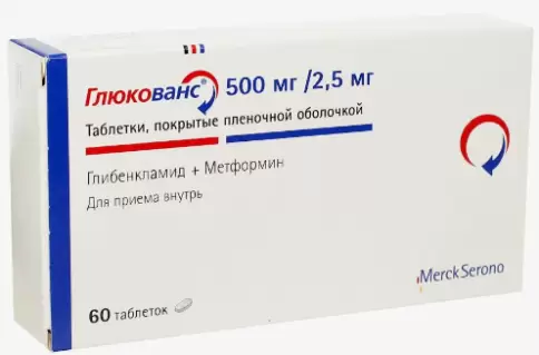 Глюкованс Таблетки п/о 500 мг/2.5 мг №60