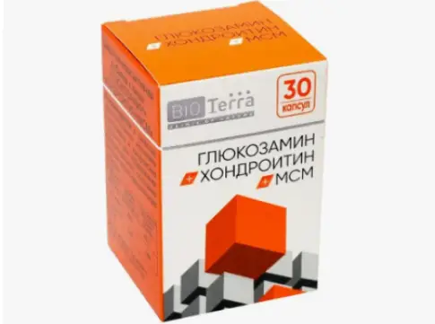 Глюкозамин Хондроитин МСМ BioTerra Капсулы 926мг (390мг+300мг+100мг) №30 произодства Биотерра