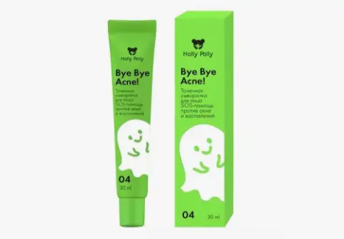 Holly Polly Bye Bye Acne! Сыворотка для лица точечная, SOS-помощь против акне для проблемной кожи Туба 30мл произодства Holly Polly