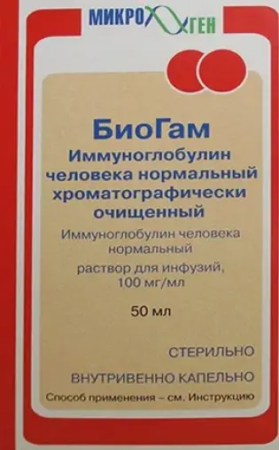 Иммуноглобулин человека нормальный очищенный БиоГам