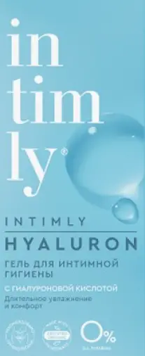 Intimly Hyaluron Гель для интимной гигиены c гиалуроновой кислотой Длительное увлажнение и комфорт Флакон с дозатором 220мл произодства Глобал Био Косметик