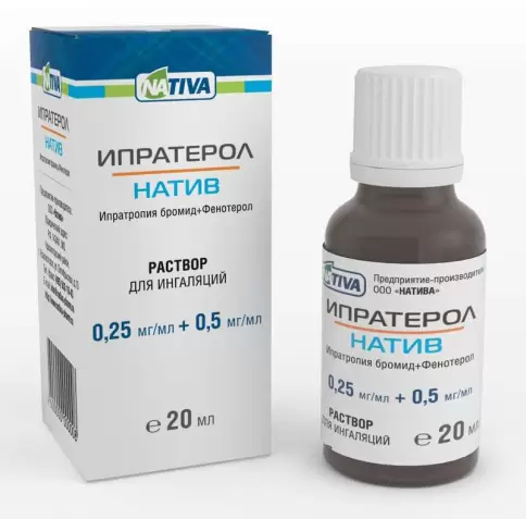 Ипратерол Р-р д/ингаляций 0.25мг+0.5мг/мл 20мл №1 в Долгопрудном