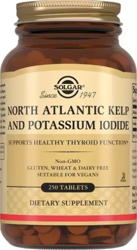 Йод из бурых водорослей (Kelp) и йодида калия Таблетки 385мг №250 произодства Солгар