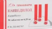 Карведилол Таблетки 6.25мг №30 от Пранафарм ООО