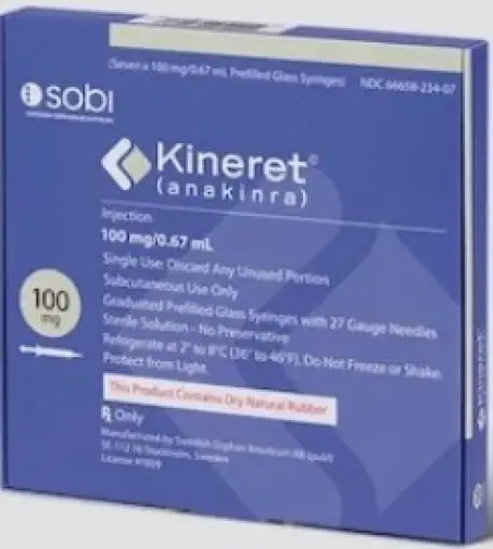 Кинерет Р-р д/п/к введ., шприц 150мг/мл 0.67мл №28 произодства Сведиш Орфан Биовитрум АБ