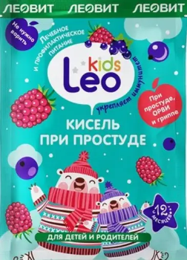 Кисель Леовит Leo Kids При простуде Пакетики 12г №5 произодства Леовит