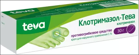 Клотримазол Крем 1% 30г произодства Тева