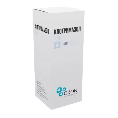 Клотримазол Раствор 1% 15мл произодства Озон ФК ООО