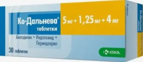 Ко-Дальнева Таблетки 5мг+1.25мг+4мг №30 произодства КРКА РУС