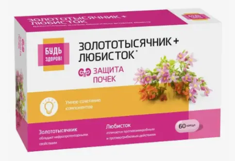 Комплекс экстрактов золототысячника и любистка Будь Здоров! Капсулы №60 произодства ВТФ ООО