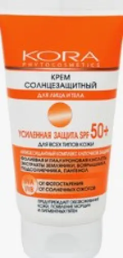 KORA Крем солнцезащитный Туба (SPF 50+) 150мл произодства Компания Кора ЗАО