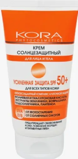 KORA Крем солнцезащитный Туба (SPF 50+) 150мл