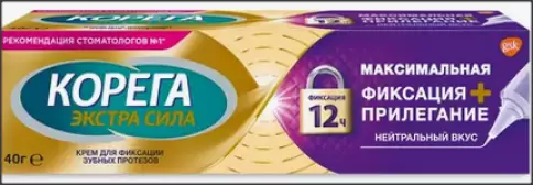 Корега крем д/фиксац.зубн.протезов Экстра сильный Туба 40г в Энгельсе