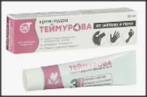 Крем-пудра Теймурова от запаха и пота Туба 50мл произодства Зелёная дубрава ЗАО