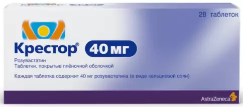 Крестор Таблетки п/о 40мг №28 произодства АйПиЭр Фармасьютикалс Инк.