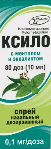 Ксило с ментолом и эвкалиптом Спрей назальный 100мкг/доза 10мл в Долгопрудном