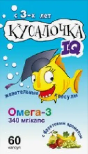 Кусалочка IQ Омега-3 Капсулы жеват. 750мг №60 произодства РеалКапс ЗАО