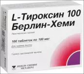 L-Тироксин Таблетки 100мкг №100 от Берлин-Х.-Б.Ф.-Менарини-Ф.Фудс-Драген.-Гуидотти