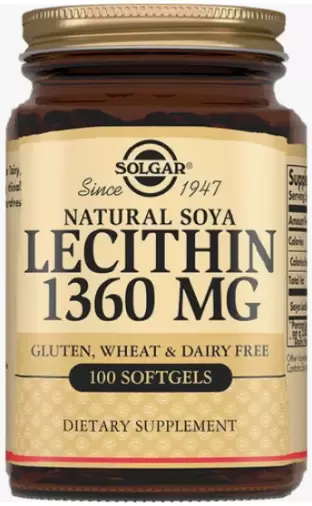 Лецитин соевый натуральный Капсулы №100 произодства Солгар