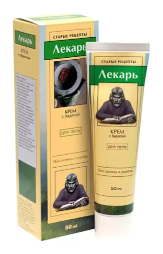 Лекарь д/тела с Бадягой при синяках и ушибах Крем 50мл произодства БиоНатурика