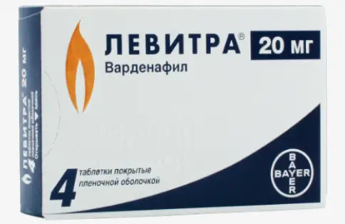 Левитра Таблетки 20мг №4 произодства Байер