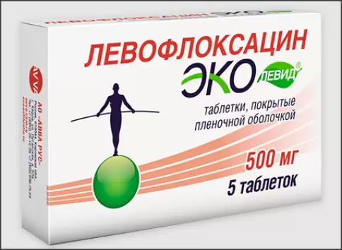 Левофлоксацин Эколевид Таблетки 500мг №5 произодства АВВА РУС ОАО