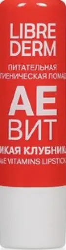 Либридерм АЕВИТ гигиеническая помада питательная Стик (дикая клубника) 4г произодства Биофармлаб ООО